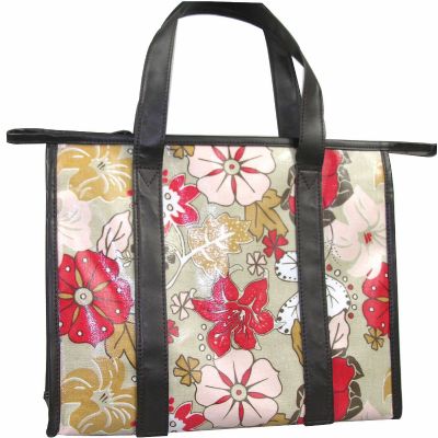Monogram Floral Print Rectangular Tote Bag